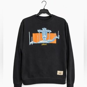 Logic “No Pressure” Crewneck Sweatshirt Men’s Small Black Rap Graphic Pullover